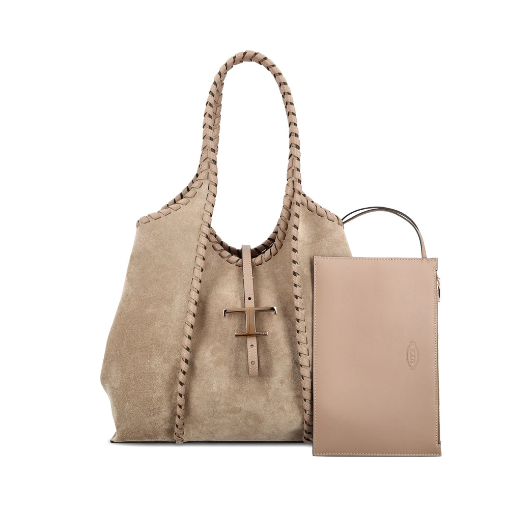 Mocha Beige Braided Tote