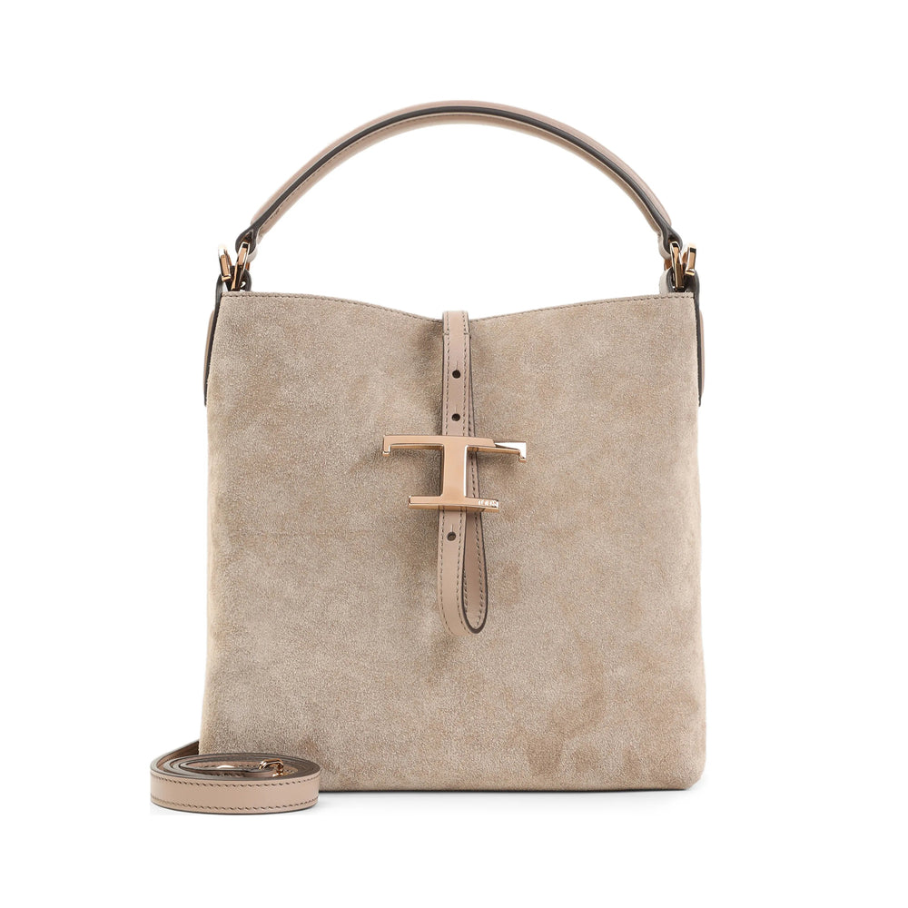 Mocha Suede Top Handle Tote