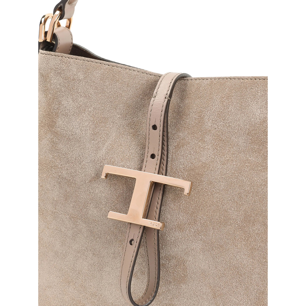 Mocha Suede Top Handle Tote