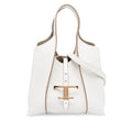 Calf Leather Logo Clasp Satchel