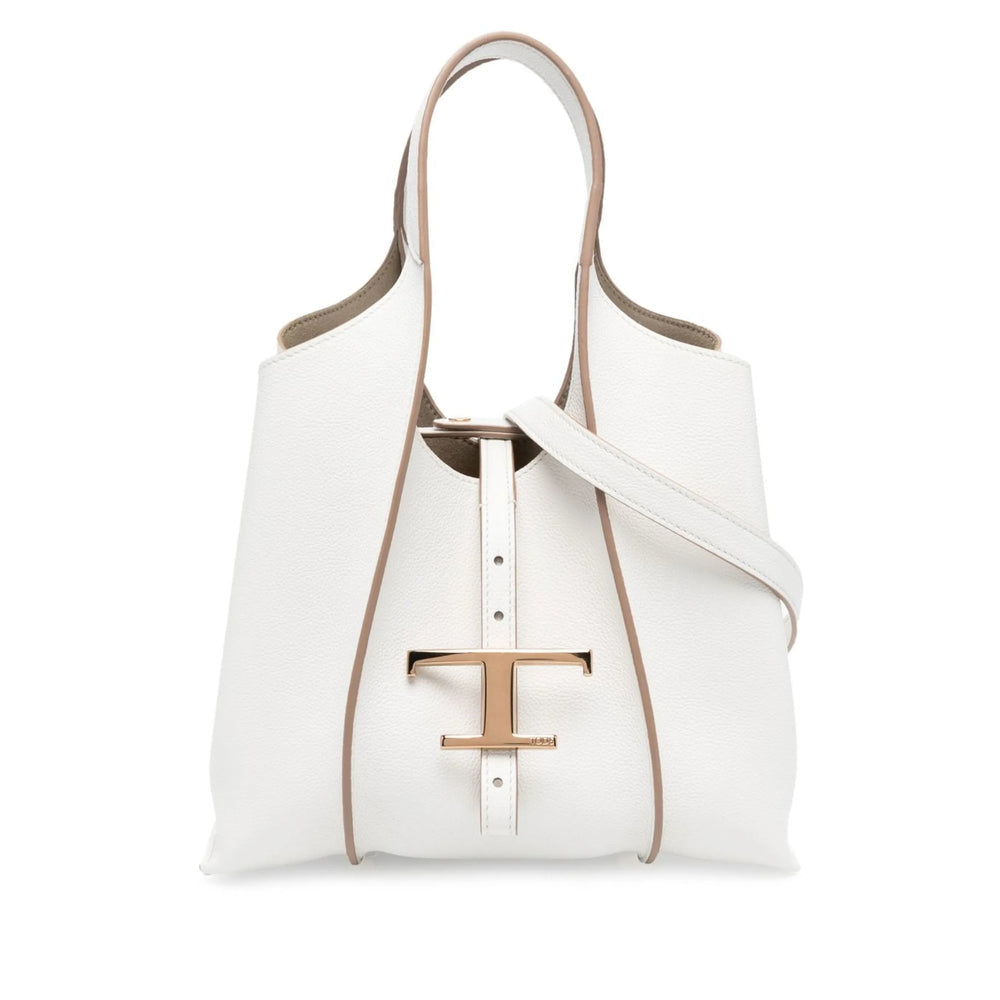 Calf Leather Logo Clasp Satchel