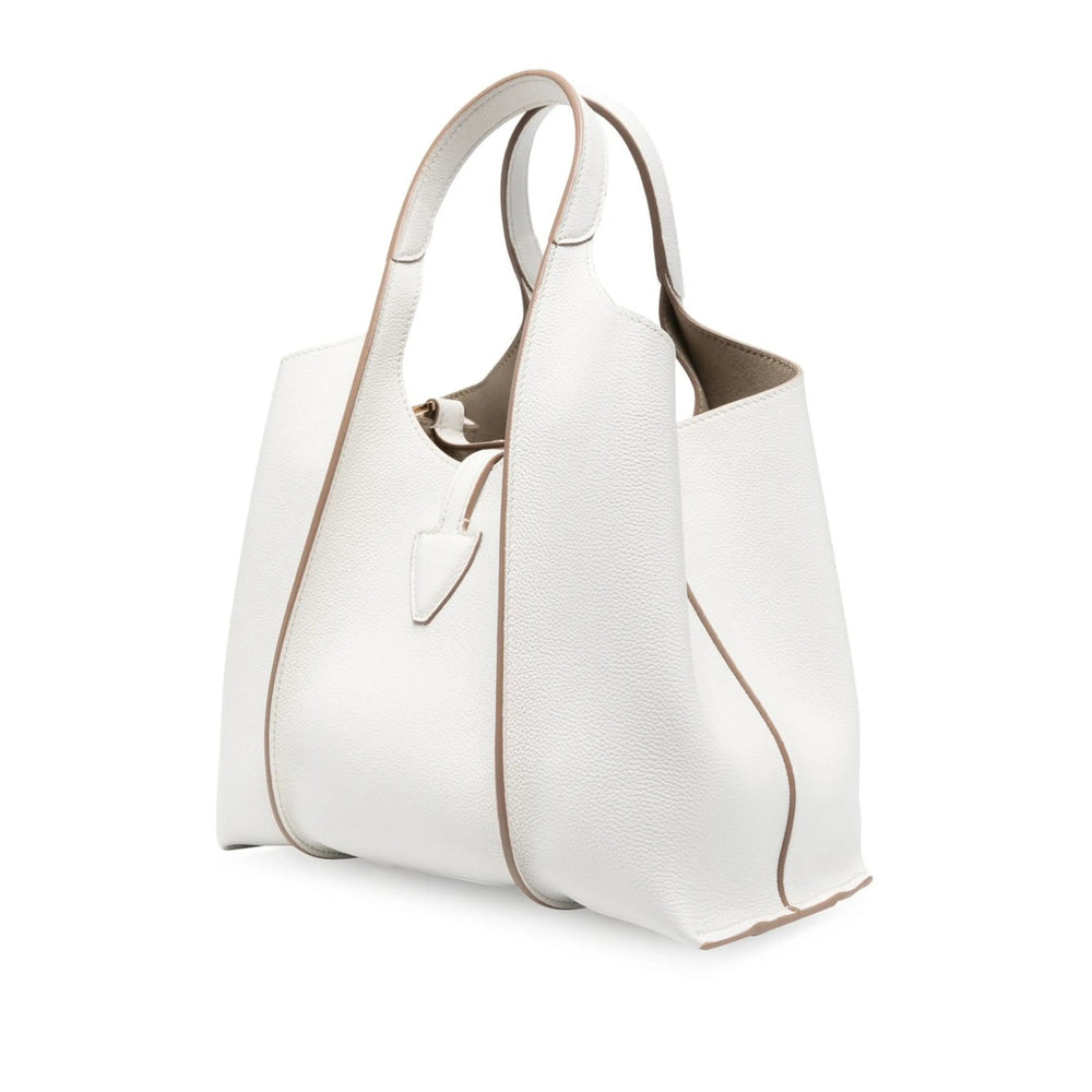 Calf Leather Logo Clasp Satchel
