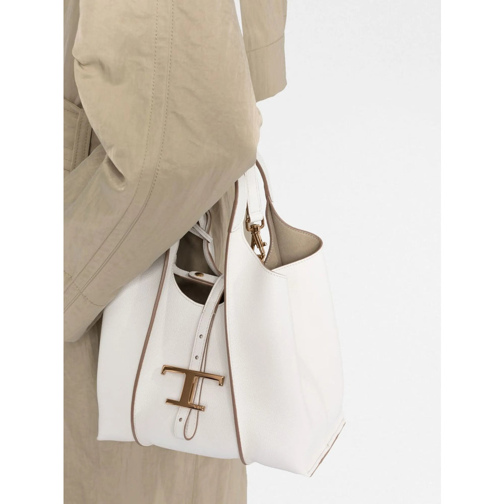 Calf Leather Logo Clasp Satchel