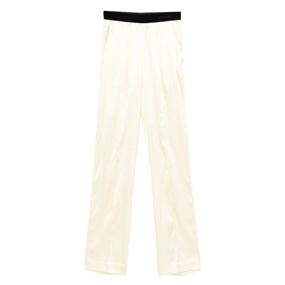 Slim Fit Silk Crepe Trousers