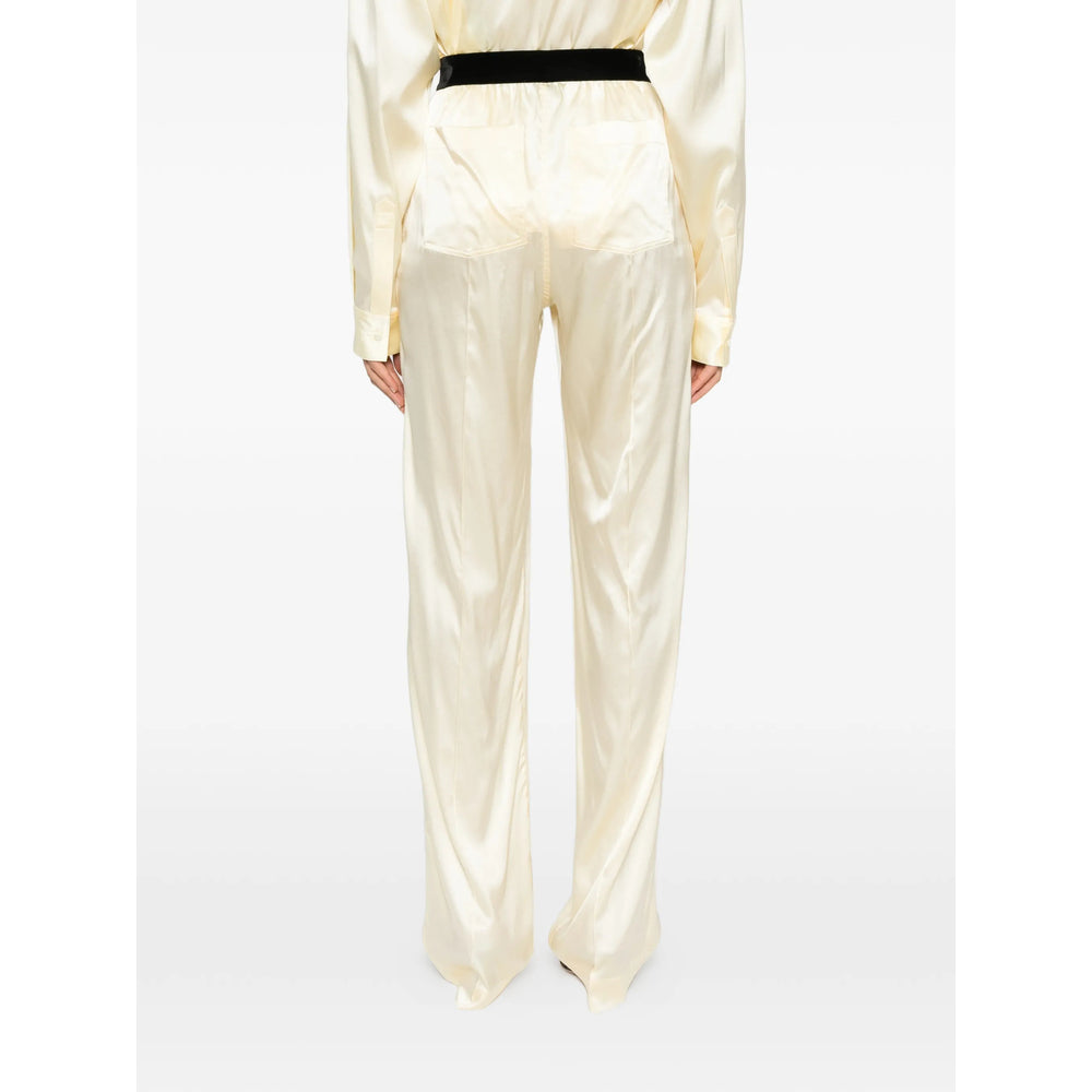 Slim Fit Silk Crepe Trousers