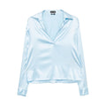 Sky Blue Silk Tailored Top