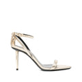 Gold Tone Ankle Strap Sandal
