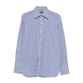 Crisp Navy Striped Button-down