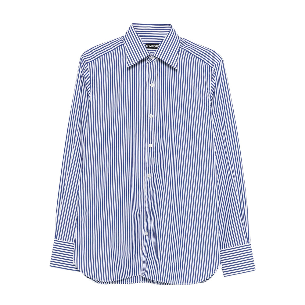 Crisp Navy Striped Button-down