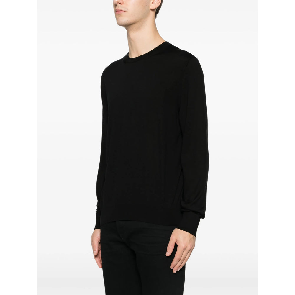 Silk Long Sleeve Crew Neck Sweater