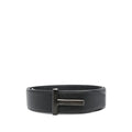 Black Calf Leather Adjustable Buckle