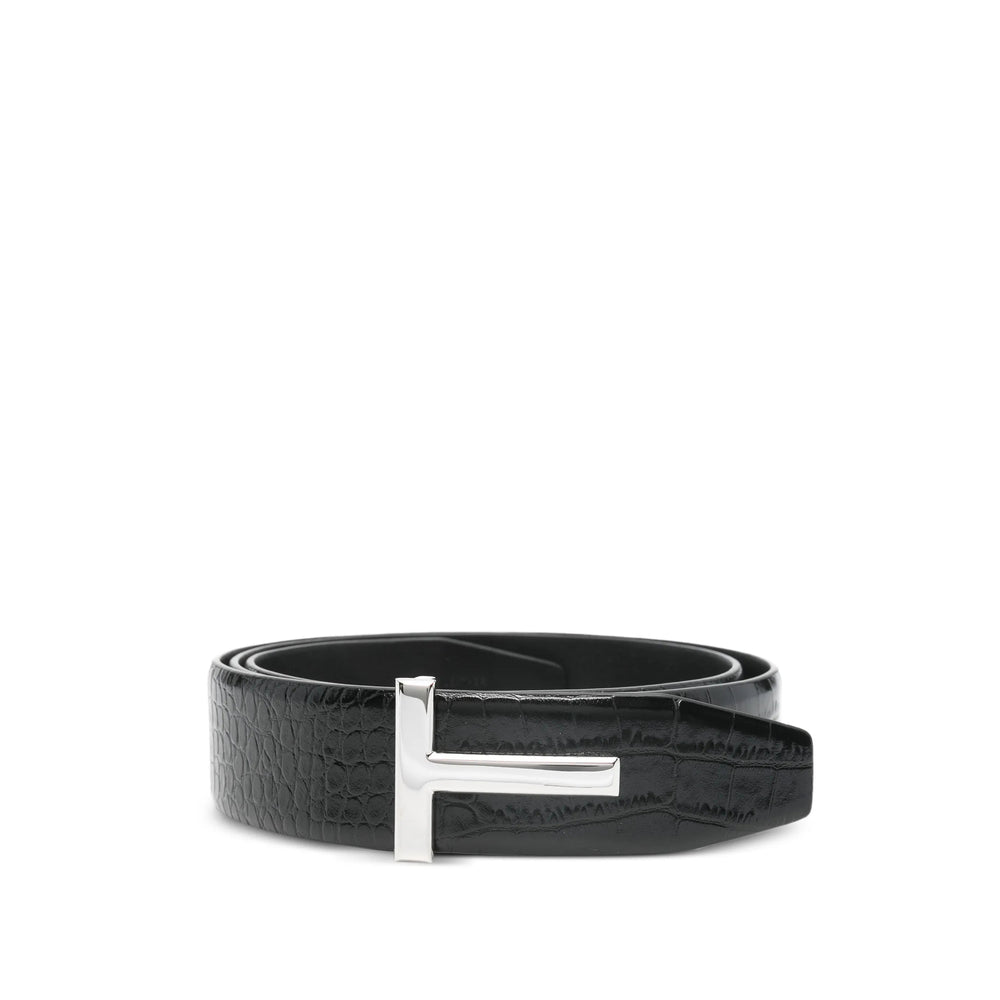 Silver Calf Leather Buckle Bag