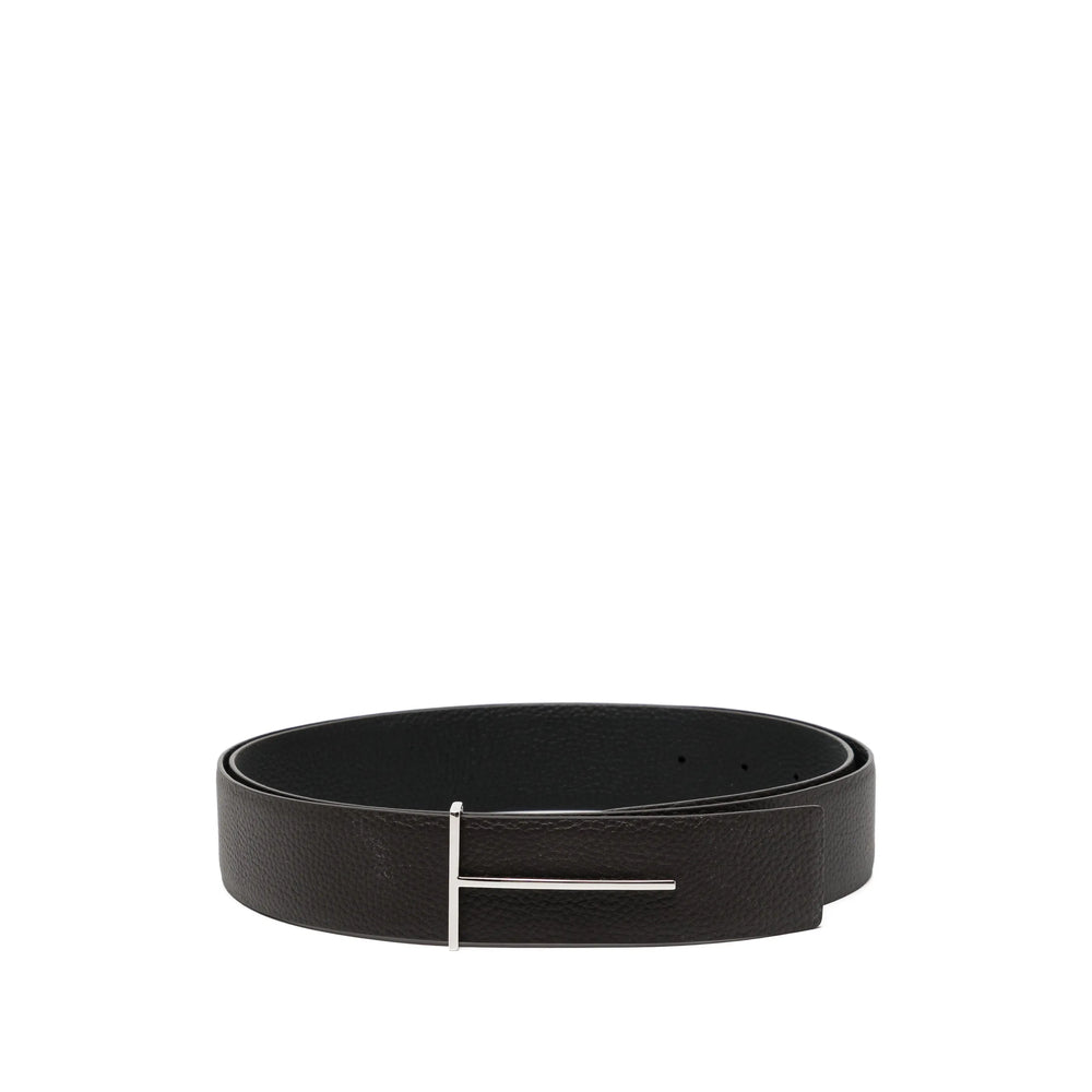Dark Brown Leather Pin-buckle Belt