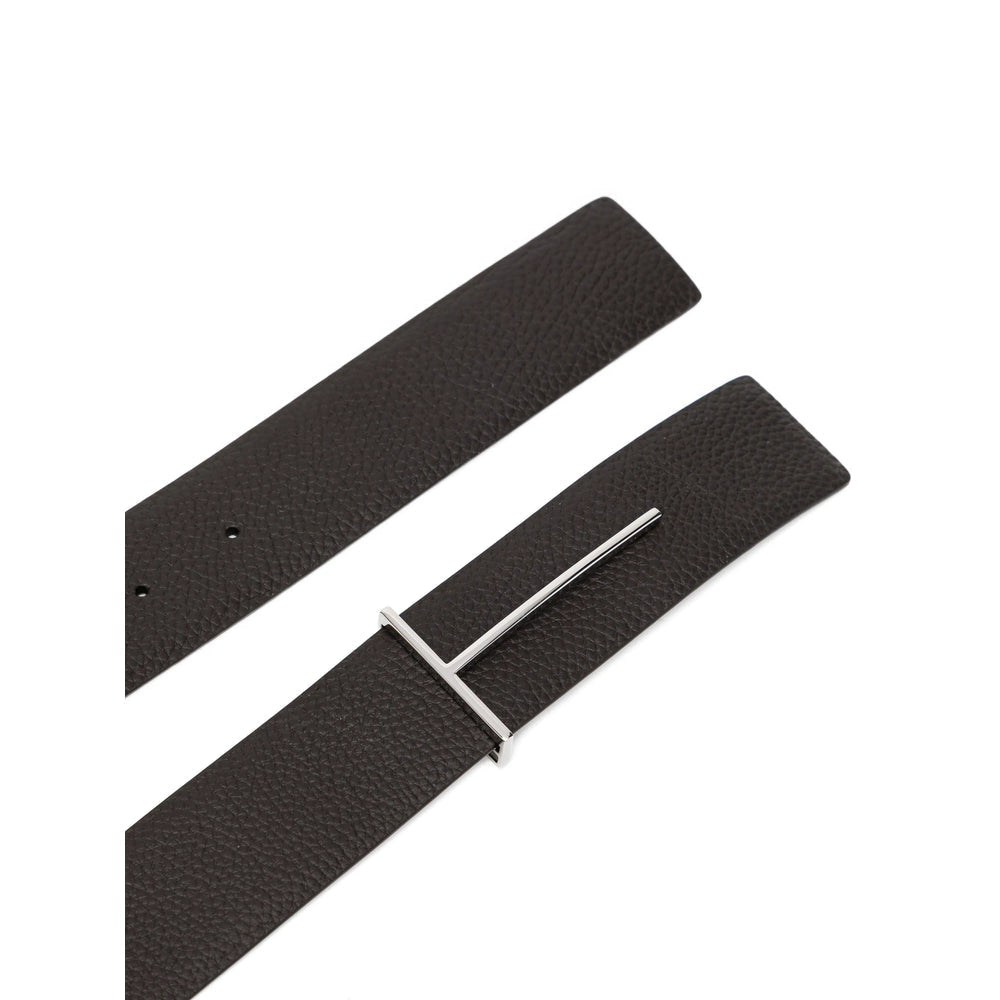 Dark Brown Leather Pin-buckle Belt