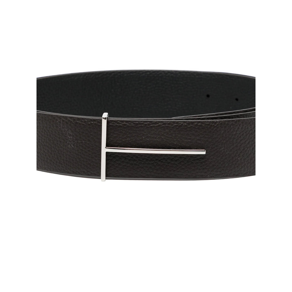 Dark Brown Leather Pin-buckle Belt