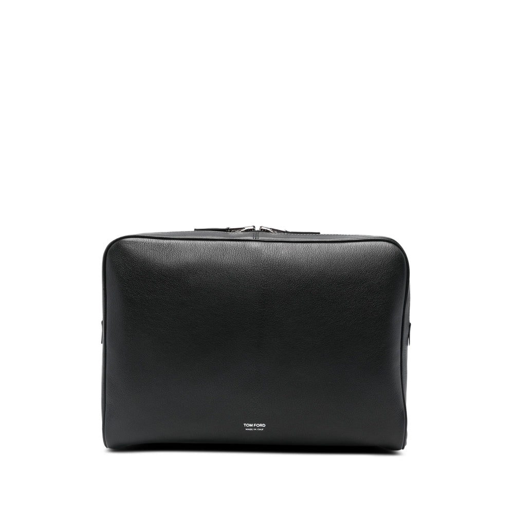Sleek Black Calf Leather Satchel