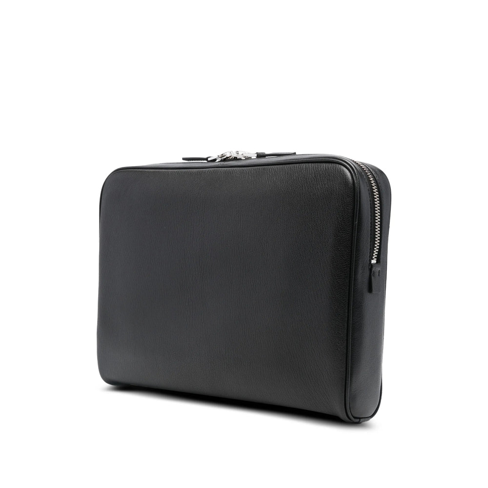 Sleek Black Calf Leather Satchel
