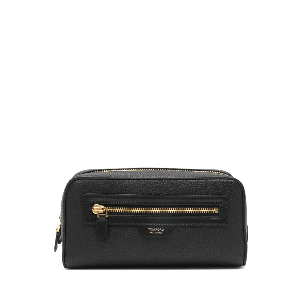 Black Grained Calf Leather Trench