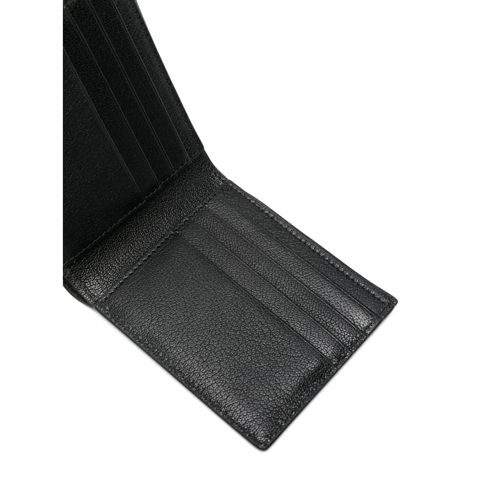Sleek Black Textured Calf Leather Wallet
