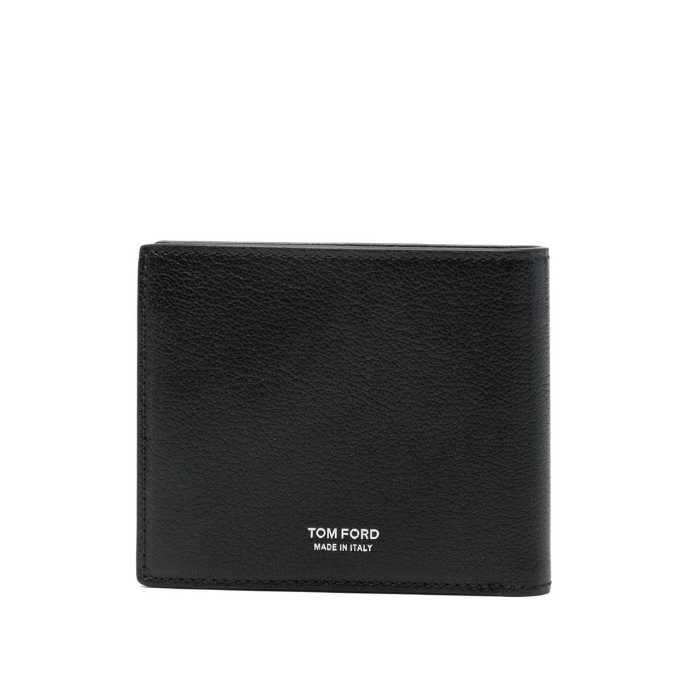 Sleek Black Textured Calf Leather Wallet