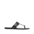 Black Thong Calf Leather Flats