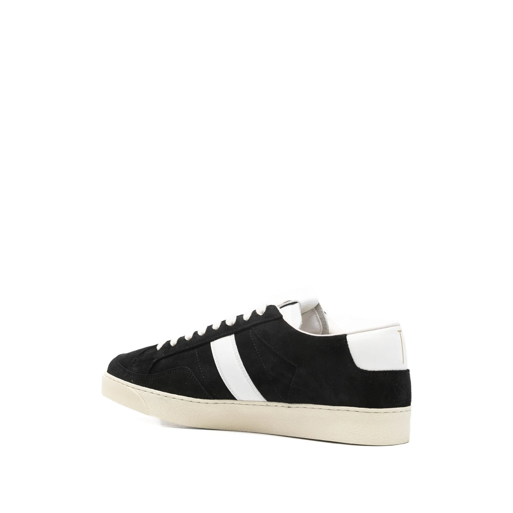 Black Calf Leather Lace-up Flats