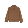 Brown Patch Fasten Shirt