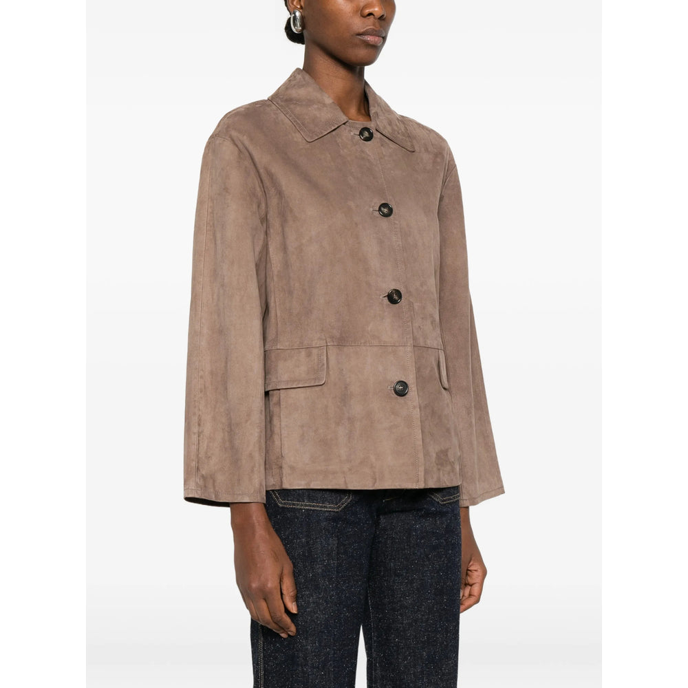 Silk Lined Lambskin Button Down