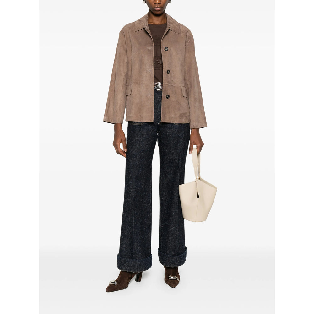 Silk Lined Lambskin Button Down