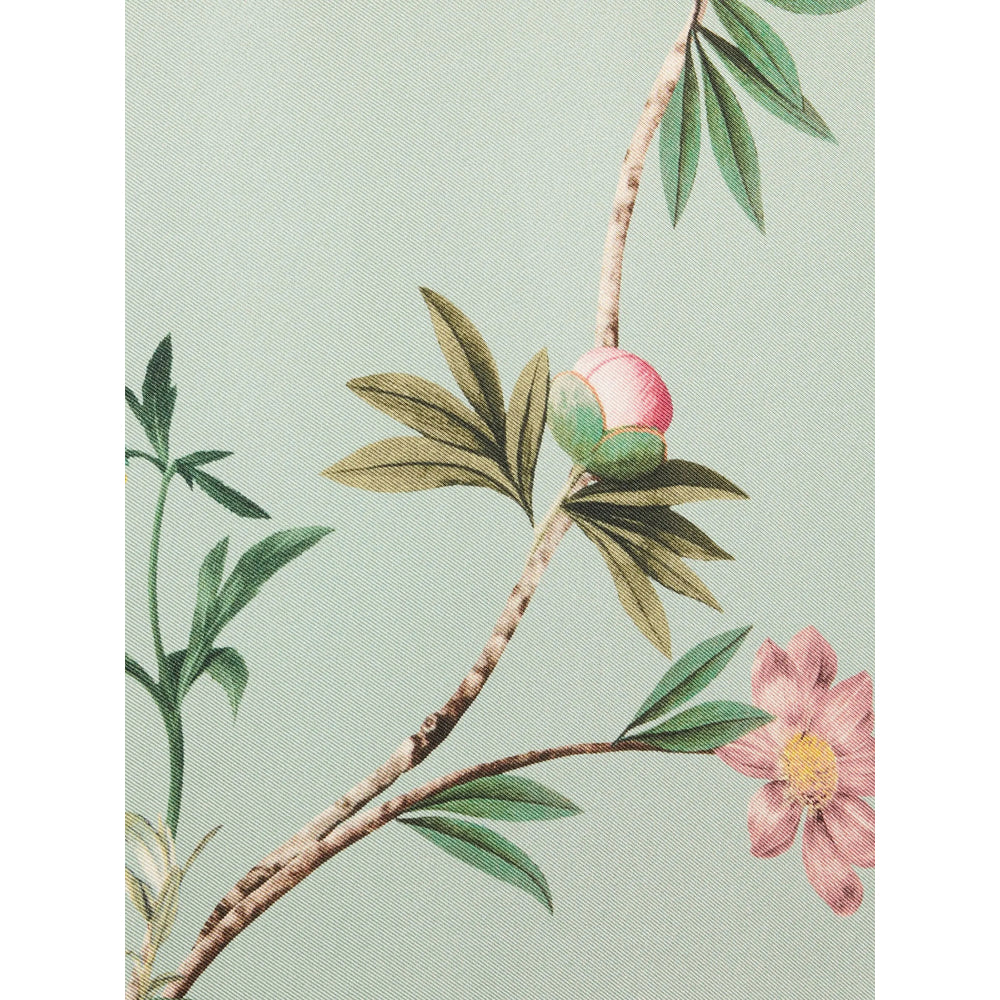 Blue Floral Silk Button Front
