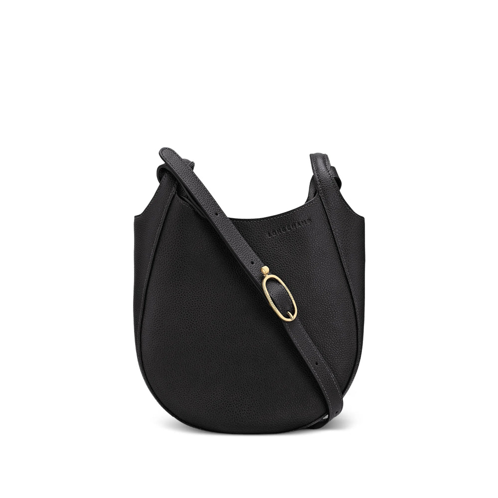 Black Grained Leather Satchel