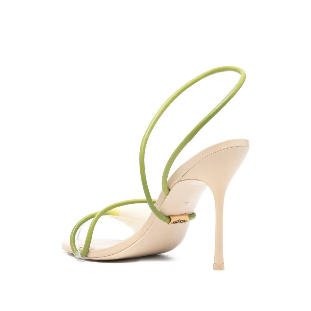 Delicate Floral Calf Strap Stiletto
