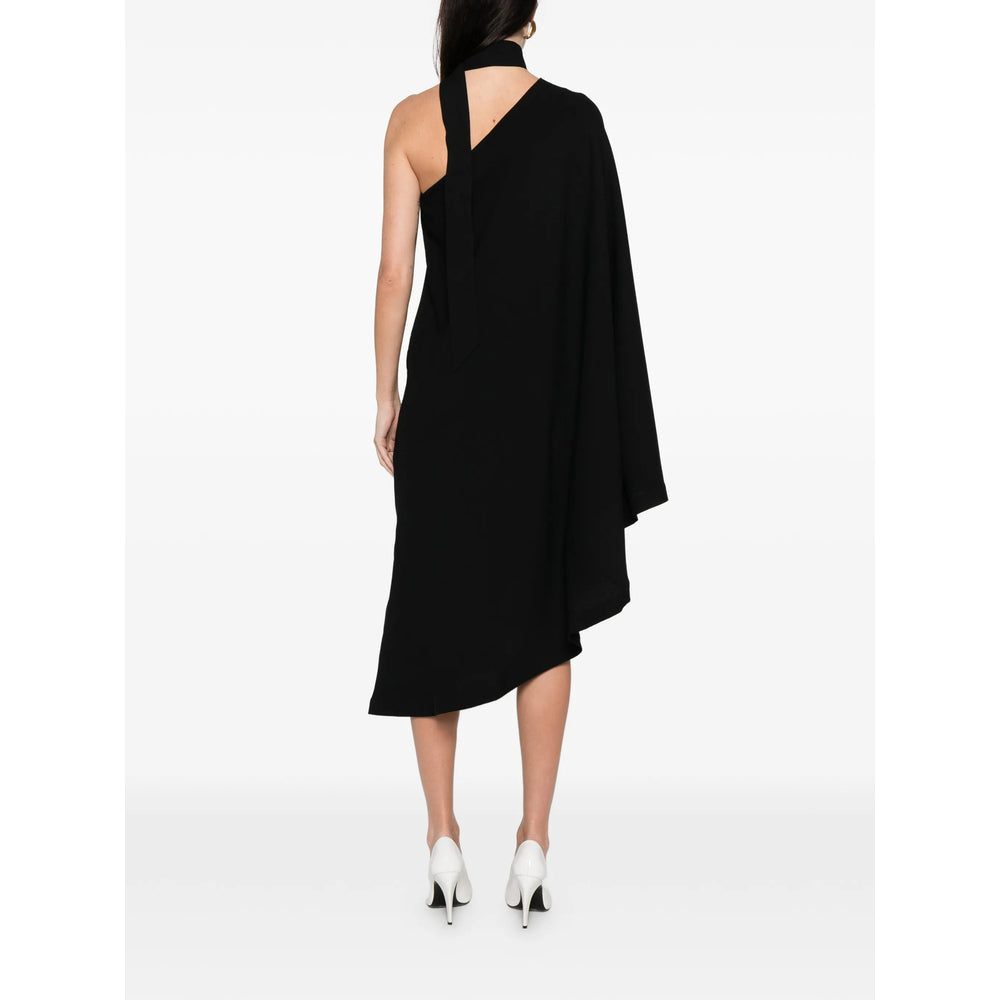 Midnight Asymmetrical Wool Dress