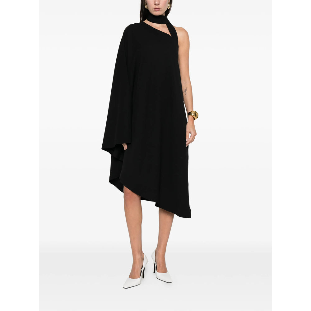 Midnight Asymmetrical Wool Dress