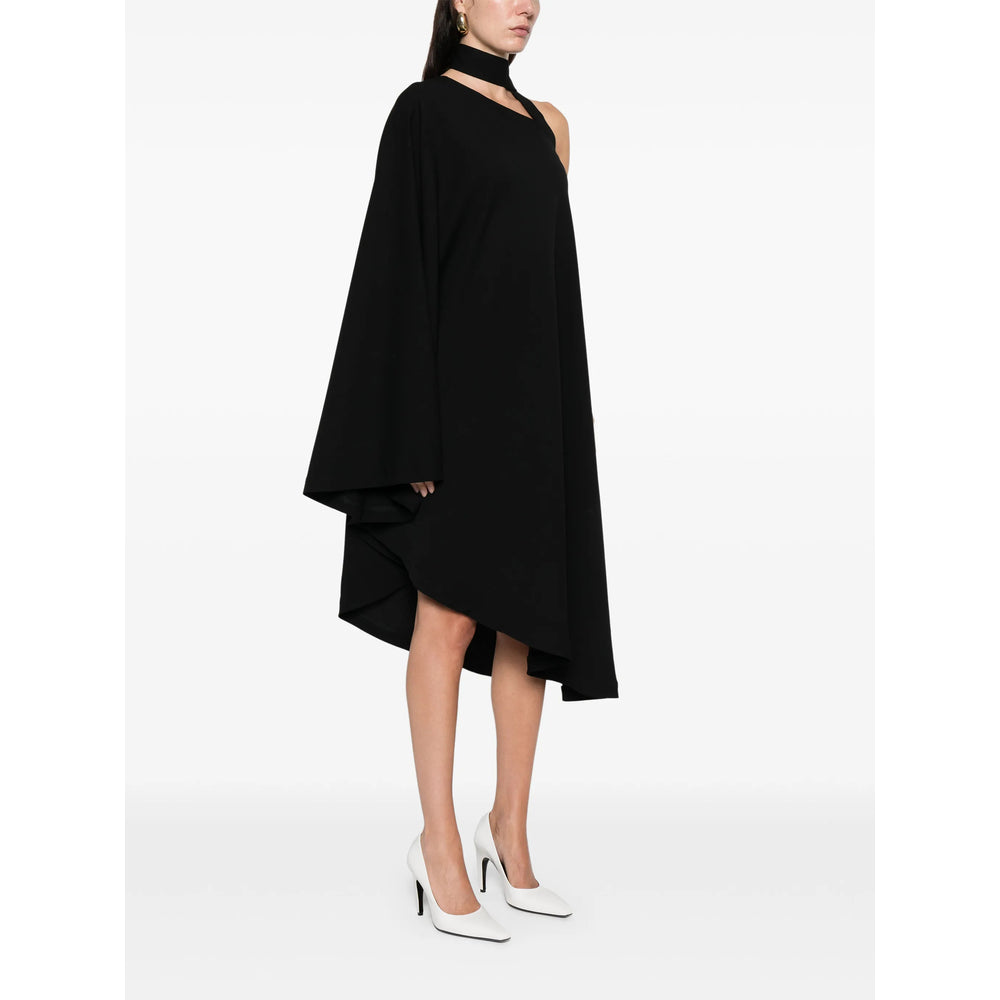 Midnight Asymmetrical Wool Dress