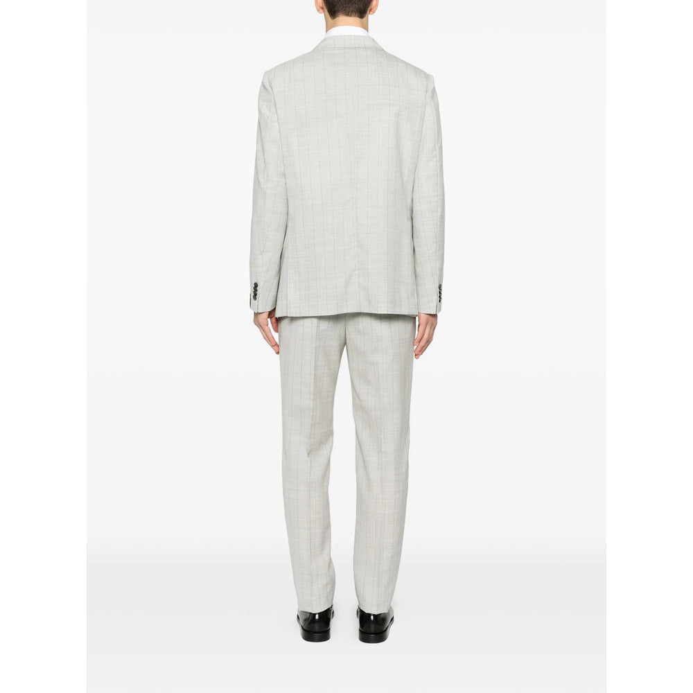 Grey Wool Check Coat