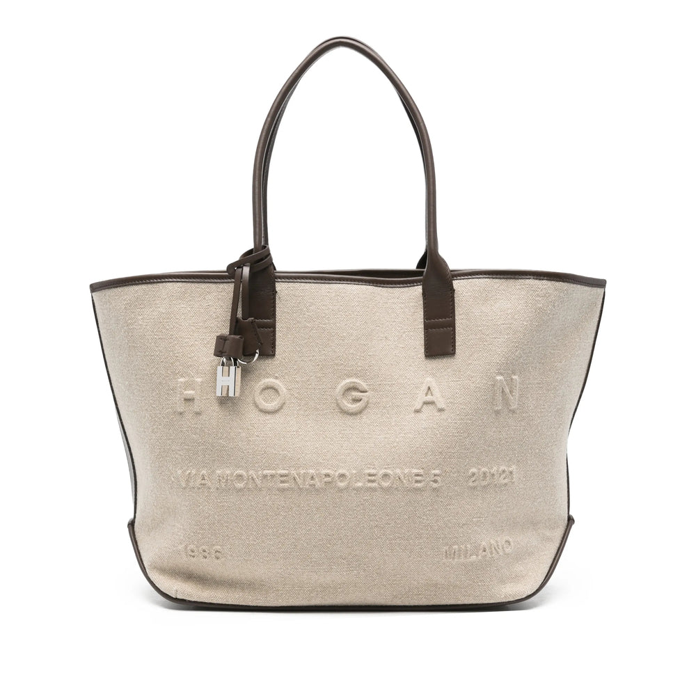 Beige Embossed Carry Bag