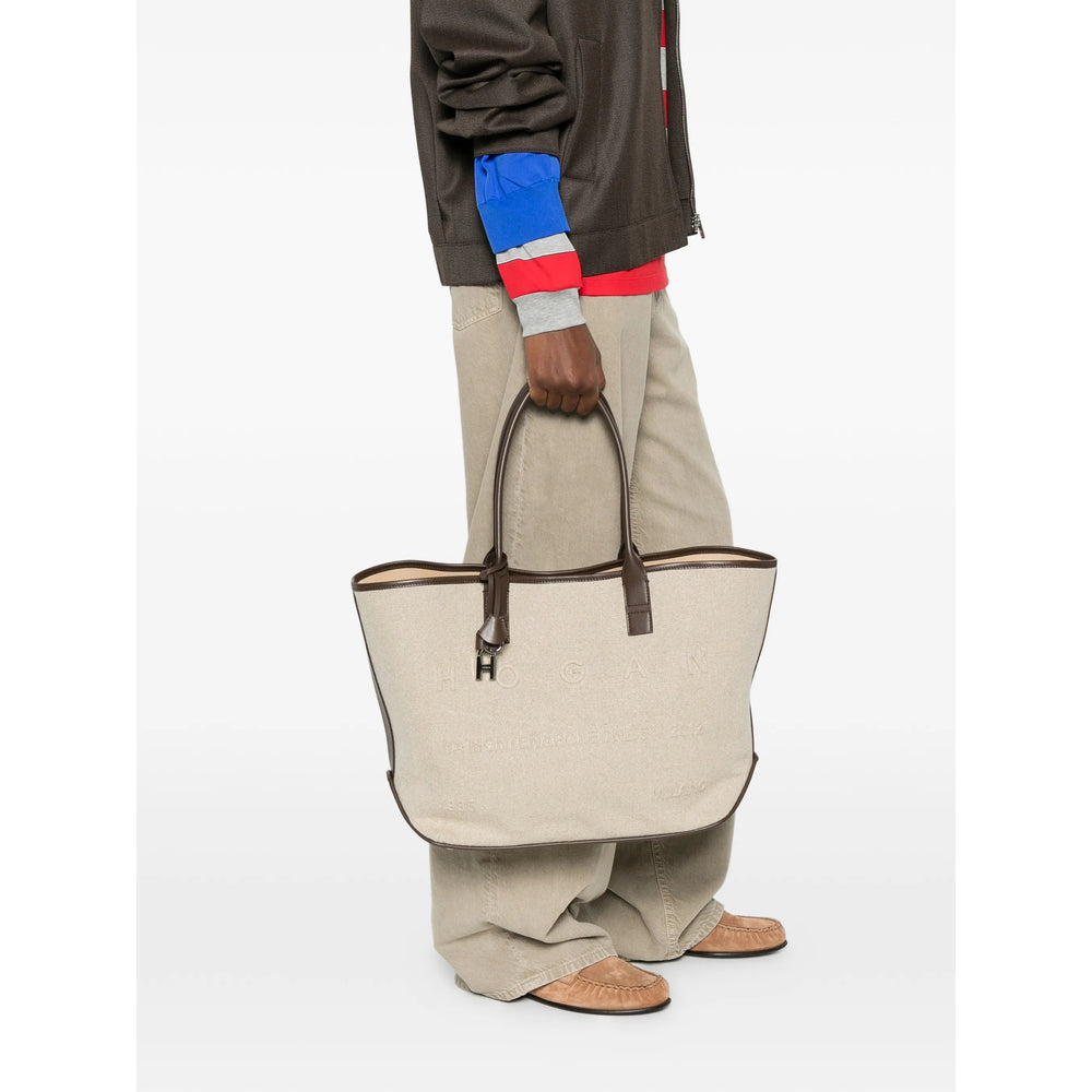 Beige Embossed Carry Bag