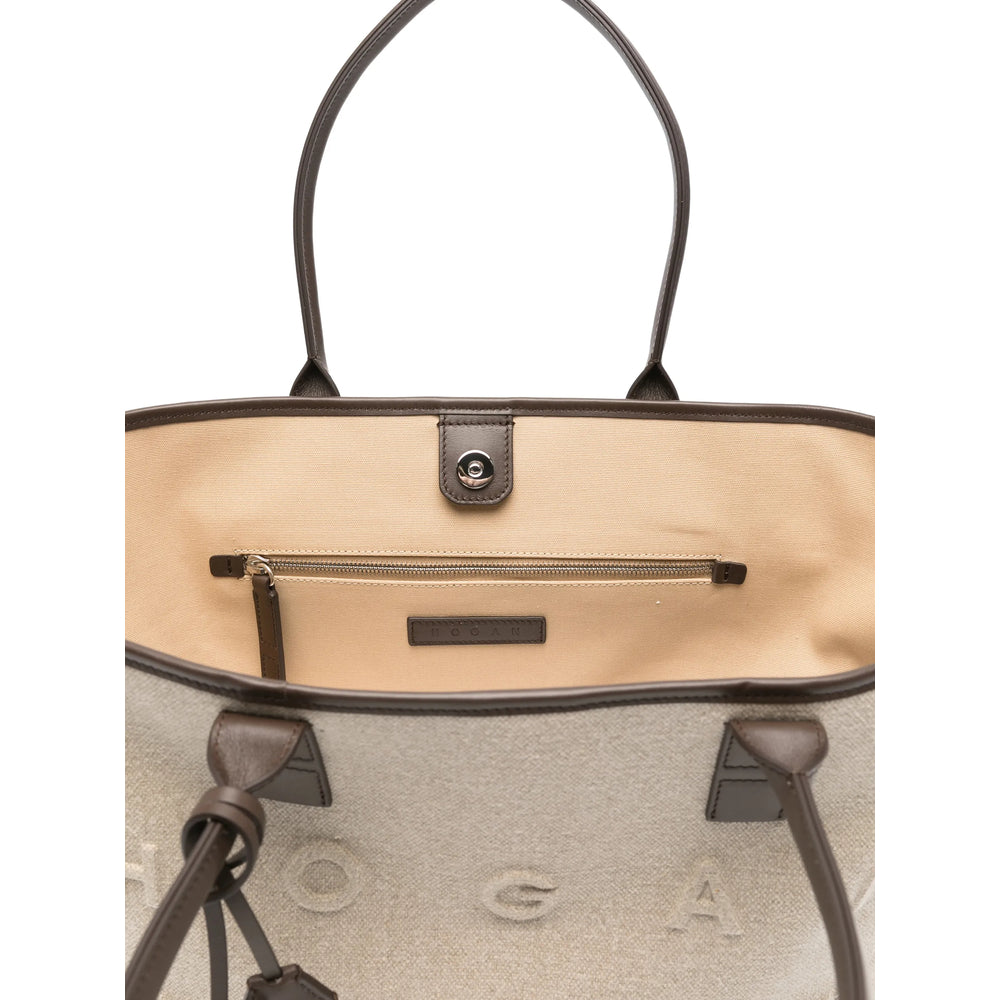 Beige Embossed Carry Bag