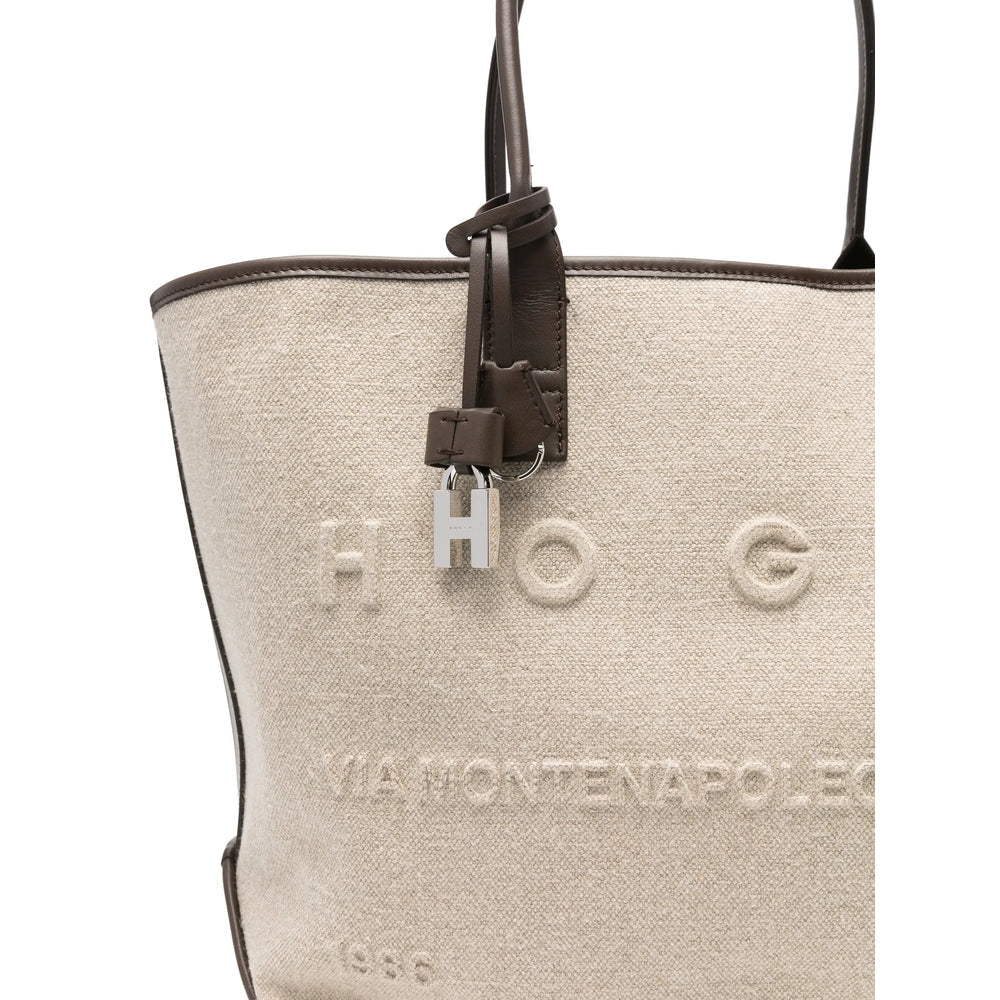 Beige Embossed Carry Bag