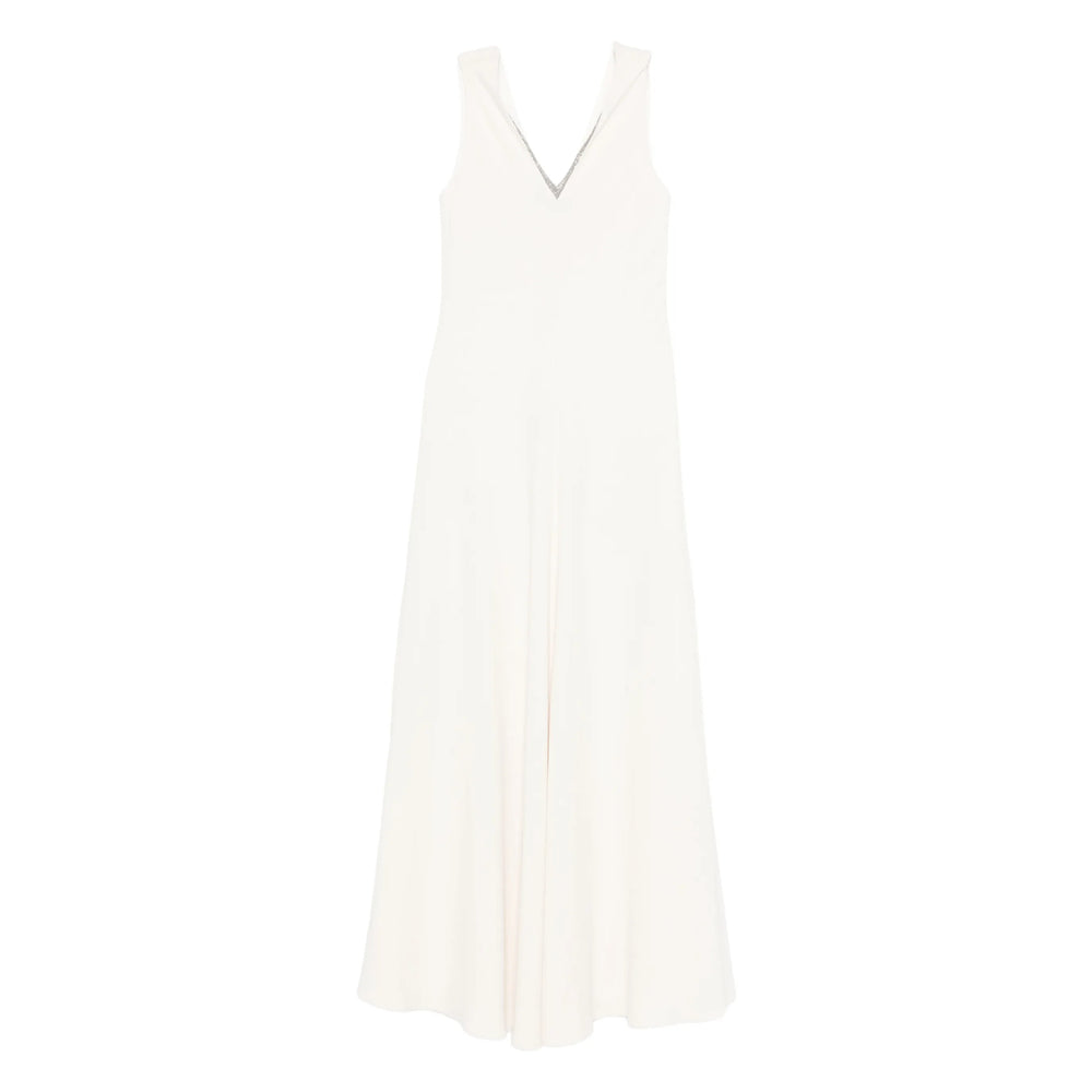 Off White Silk Acetate Gown