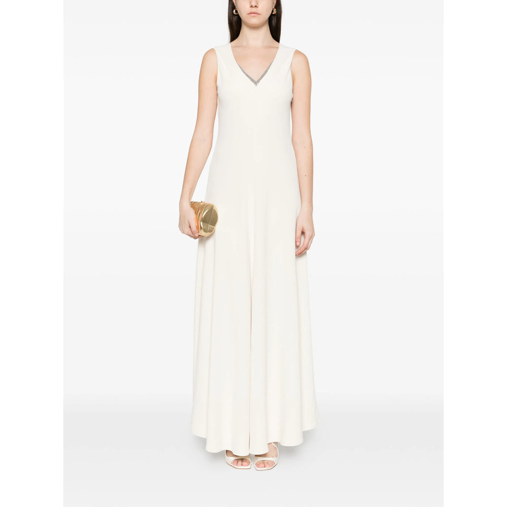 Off White Silk Acetate Gown