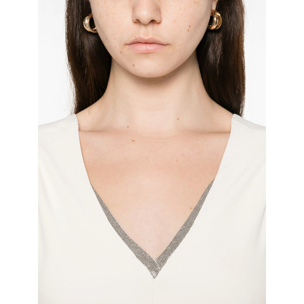 Off White Silk Acetate Gown