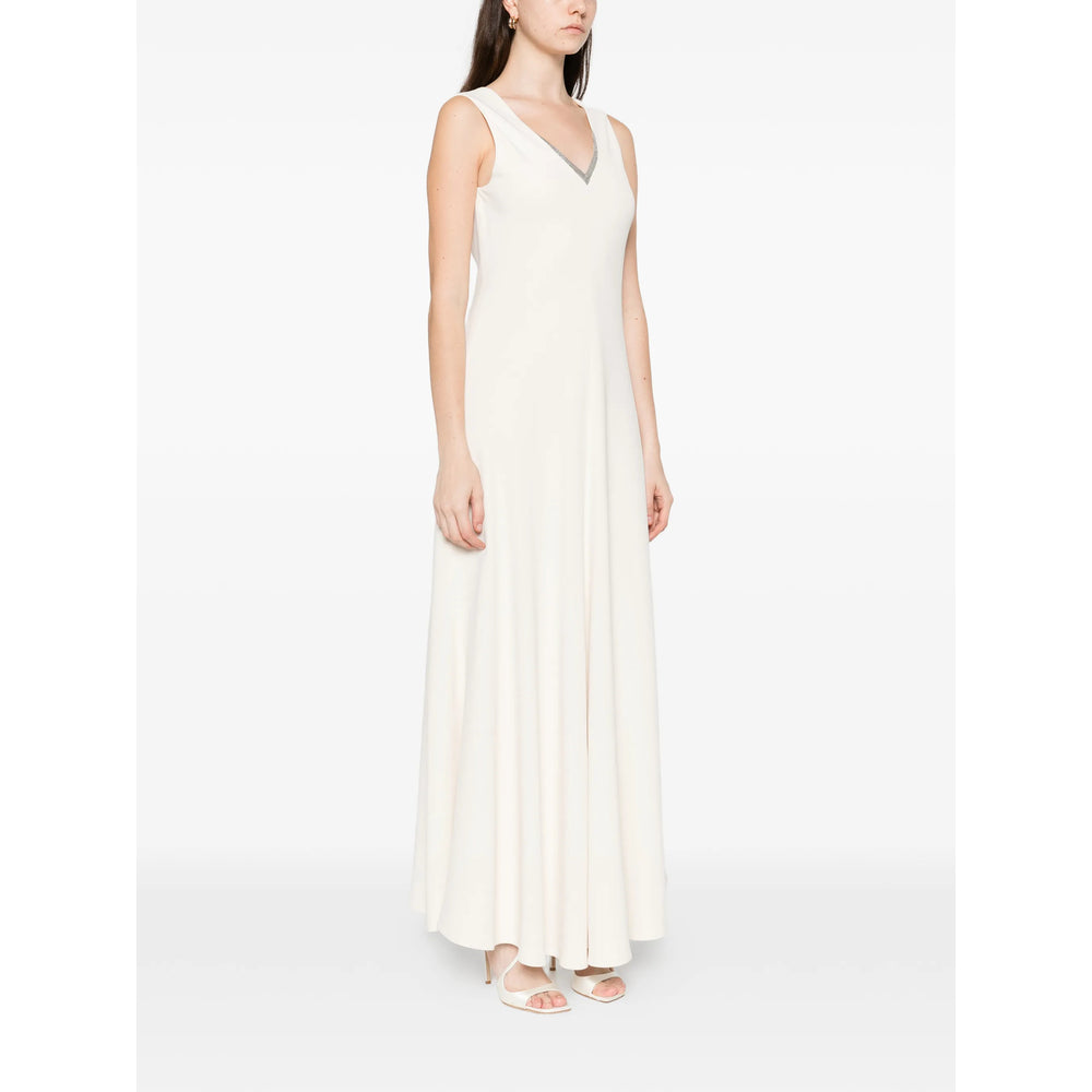 Off White Silk Acetate Gown