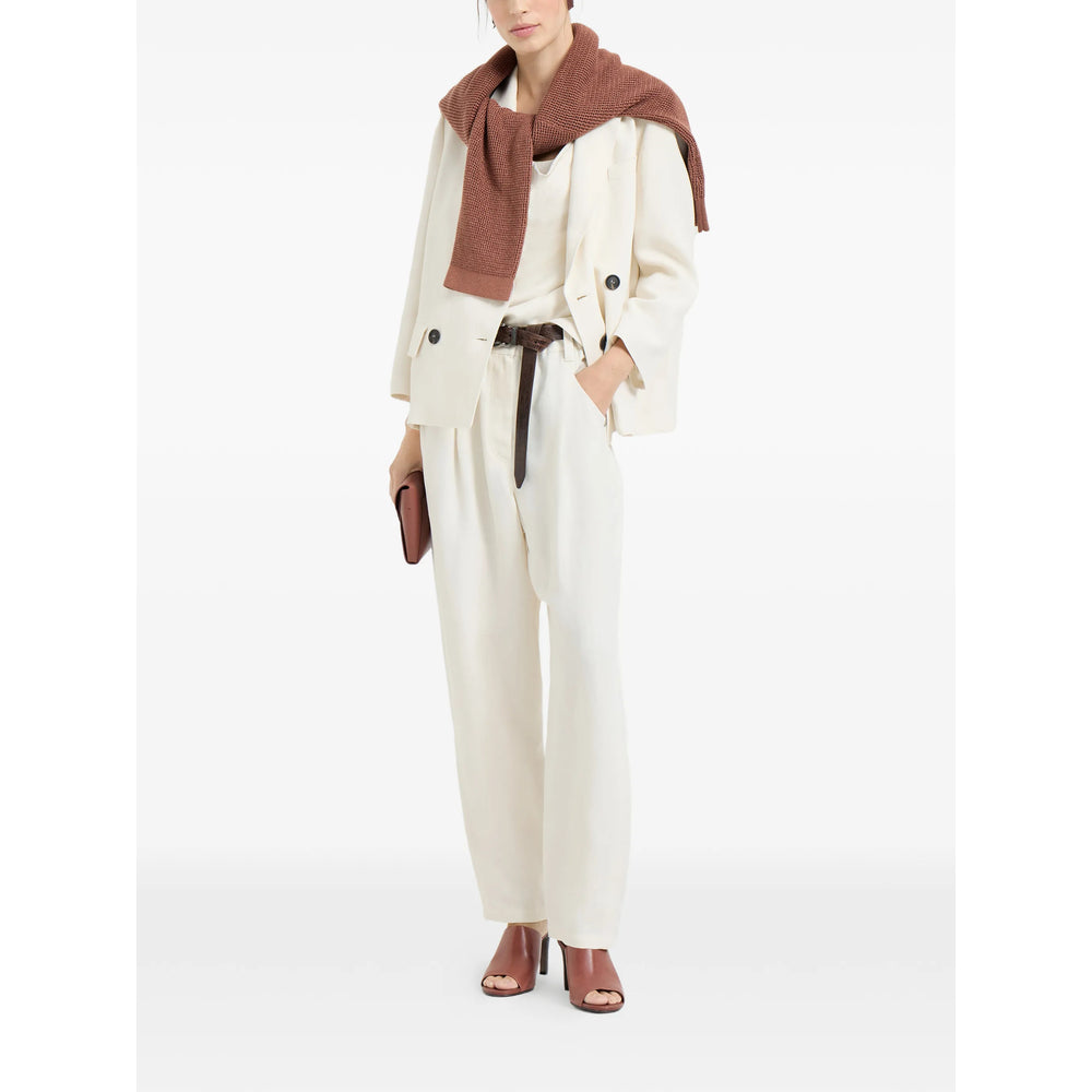 Ivory Peak Coat With Monili Detail