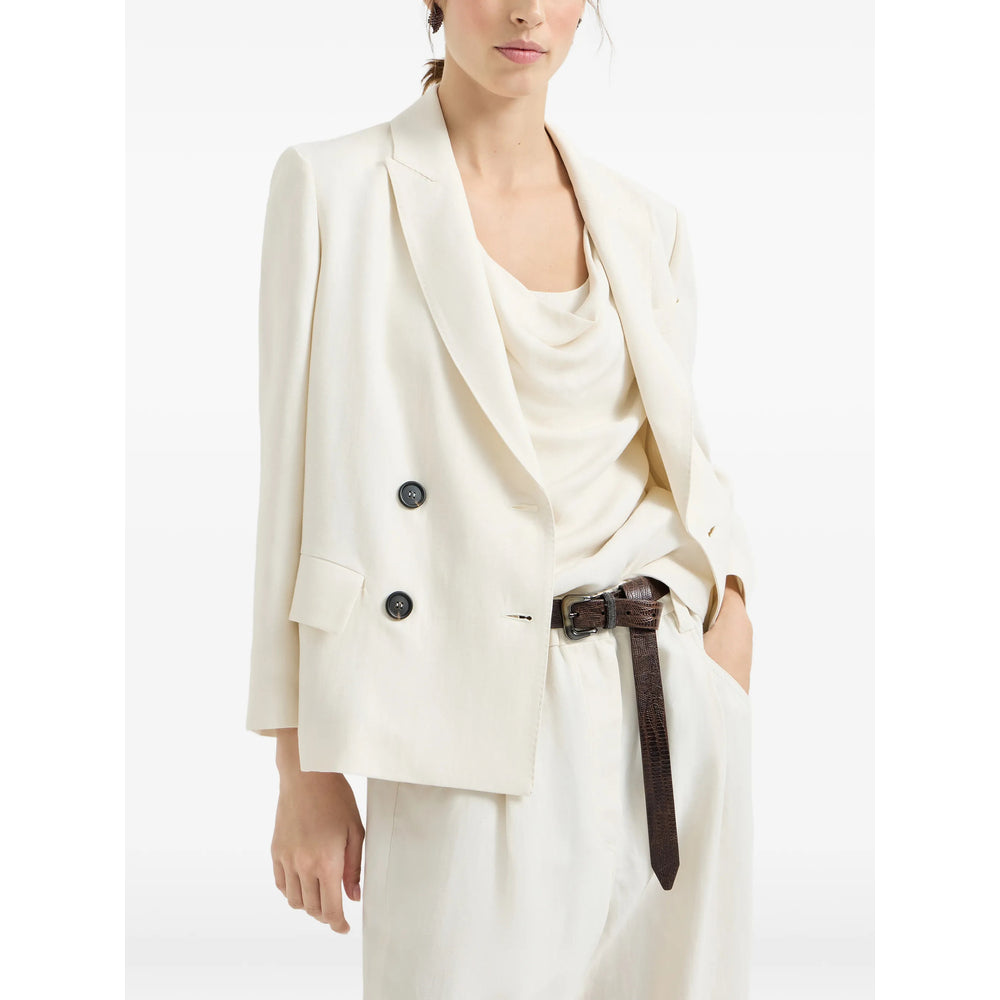 Ivory Peak Coat With Monili Detail