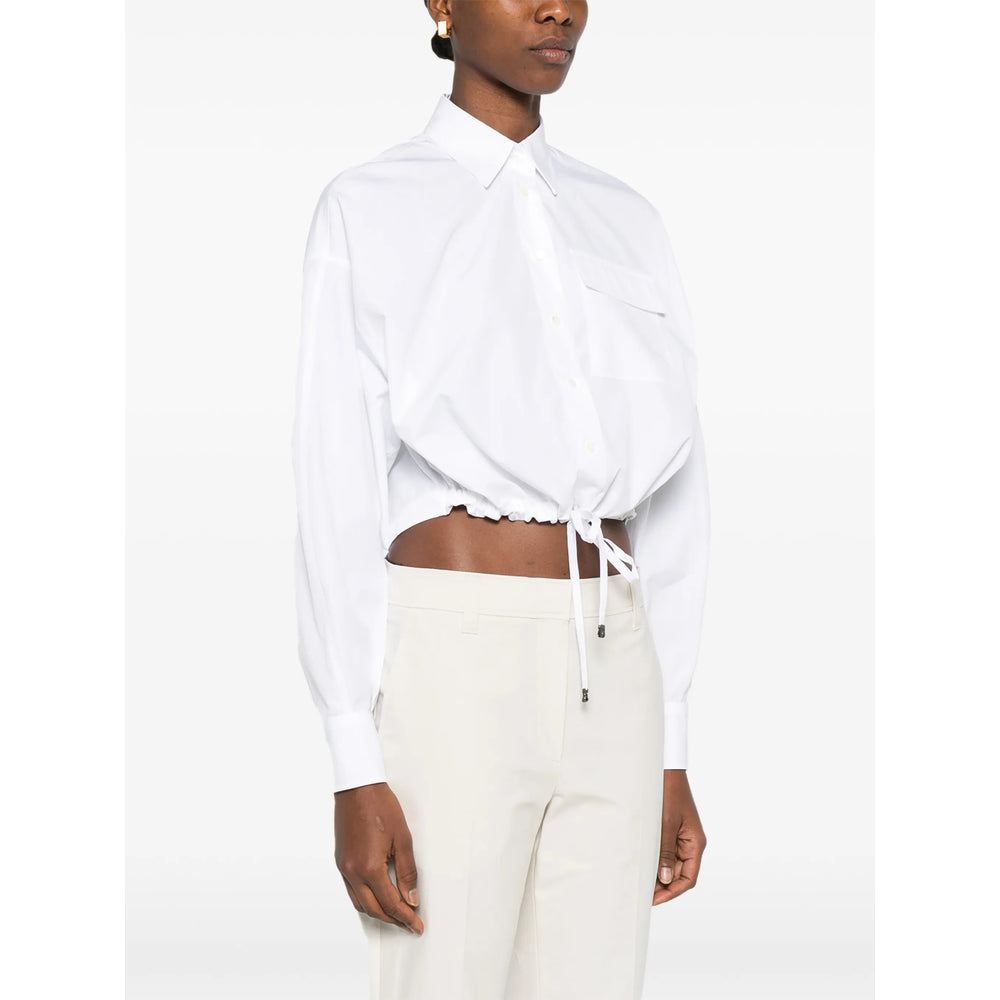 Elegant Drawstring Dress Shirt