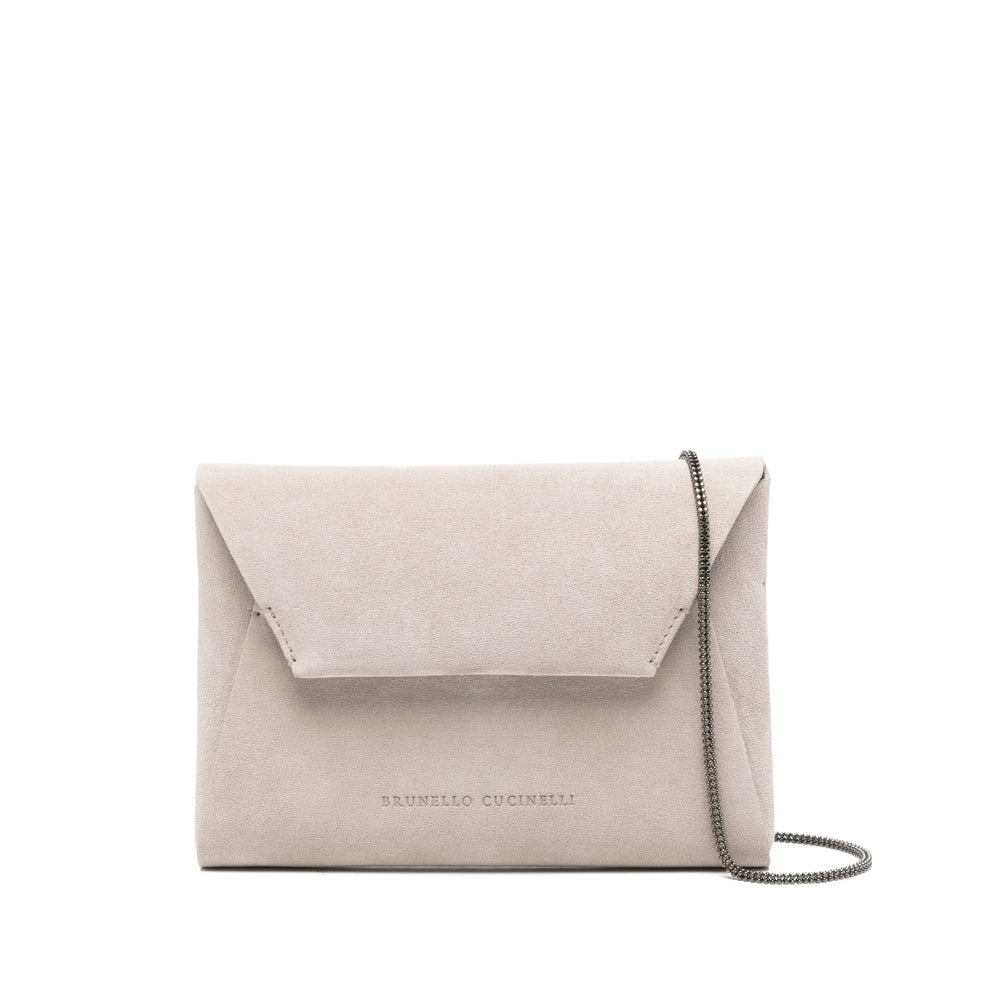Grey Chain Suede Envelope