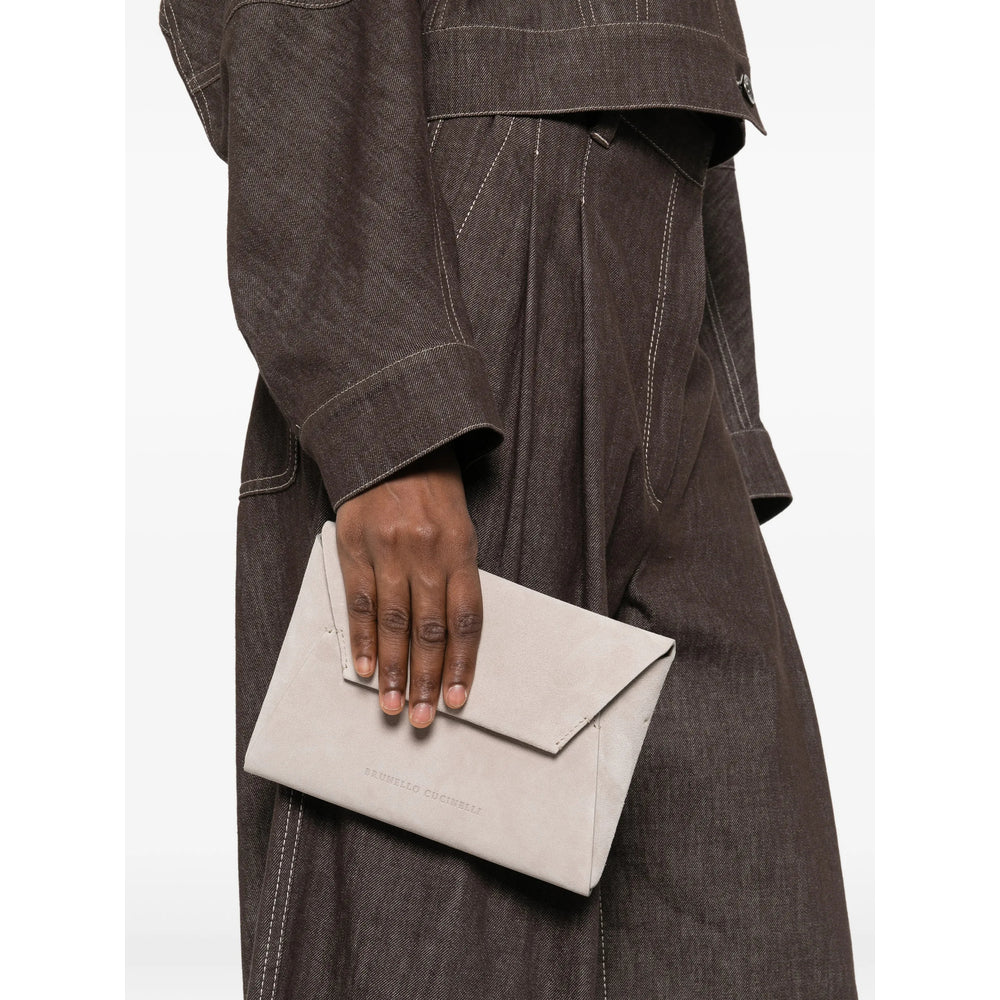 Grey Chain Suede Envelope