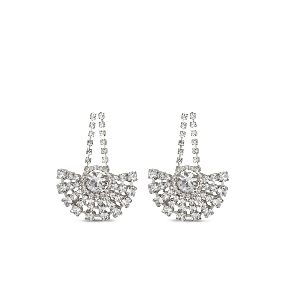 Rhodium Crystal Drop Earrings